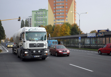 Kamion v Olomouci