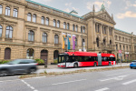Elektrický autobus Solaris v ulicích německého Bonnu