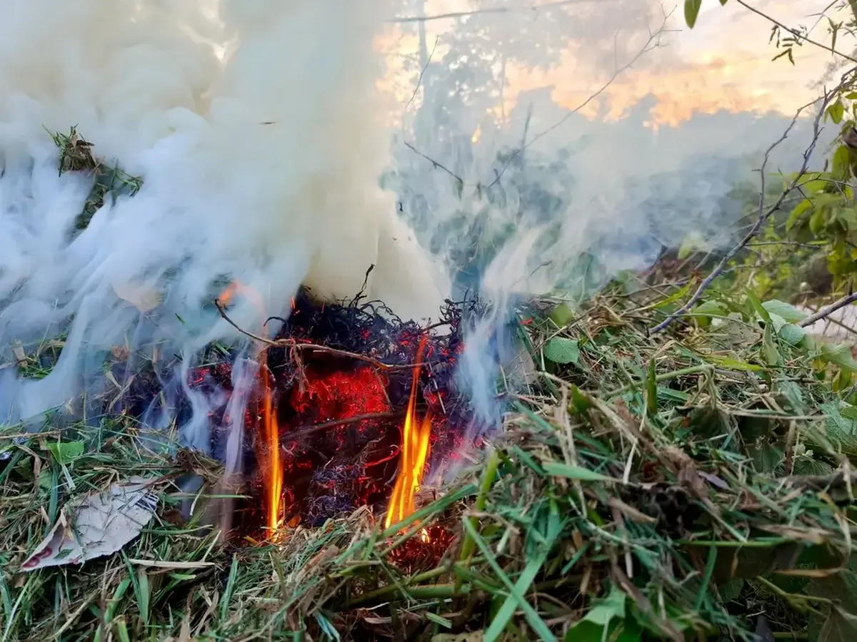 Přesně takhle vypadá zakázaná likvidace bioodpadu ohněm