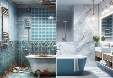 Renovace koupelny, před a po Renovace koupelny, před a po