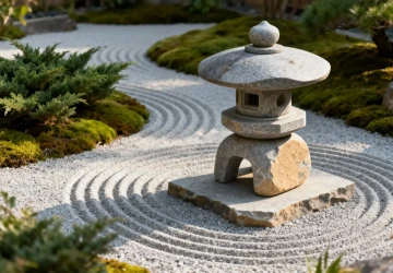 Zen zahradu charakterizují upravené vlny ve štěrku či písku. Zen zahradu charakterizují upravené vlny ve štěrku či písku.