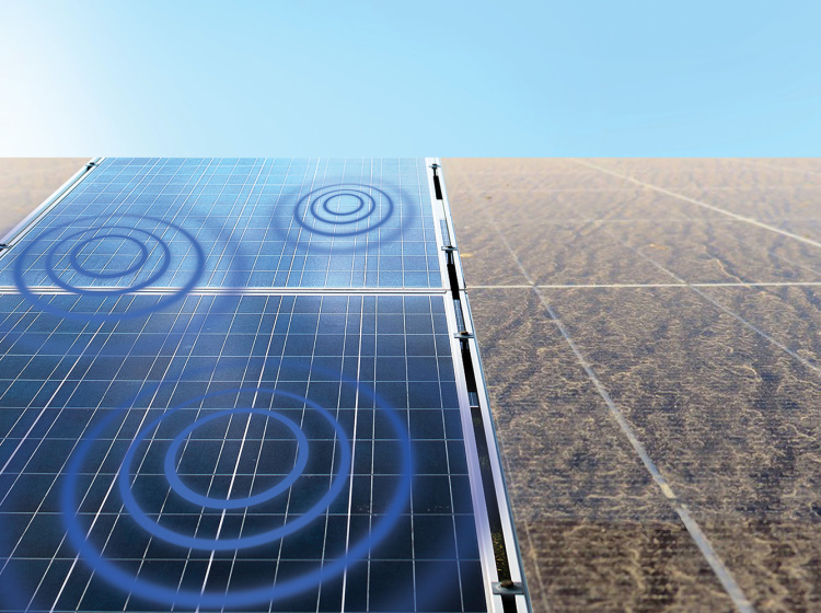 Na čištění fotovoltaických panelů už možná nebude potřeba voda, vyčistí je akustické vibrace